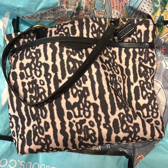 Coach Black and Pink Animal Print Shoulder Bag - Picture 1 of 1